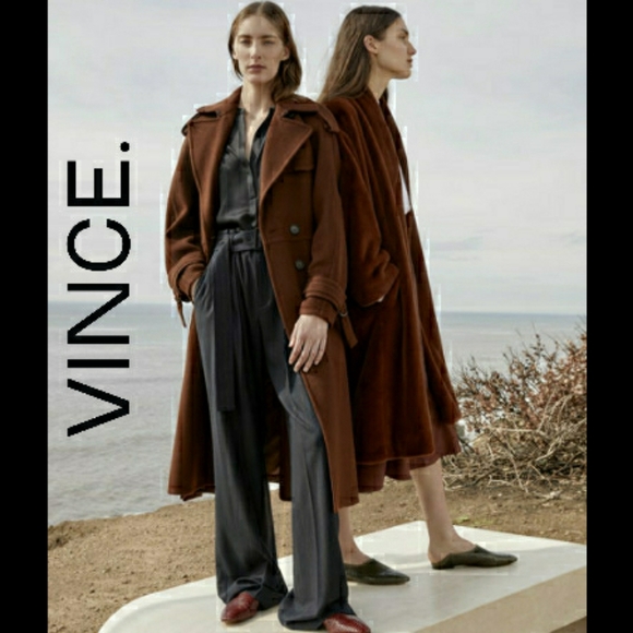 Vince Jackets & Blazers - Vince Mahogany Wool Trench Coat
